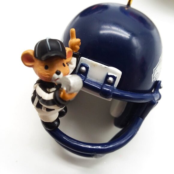 VTG Denver Broncos Christmas Ornaments Set Glass Bulb Mini Football Helmet NFL - Picture 4 of 9